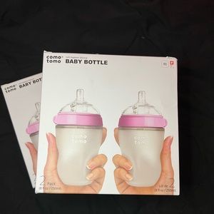 Comotomo Baby Bottle, Pink, 8 Ounce (2 Count) - 2 sets; 4 bottles total